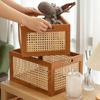 Vintage Rattanstorage Box Books Snacks Fruit Cosmetics Organizers Storage Woven Baskets Multifunction Organizers for Living Room