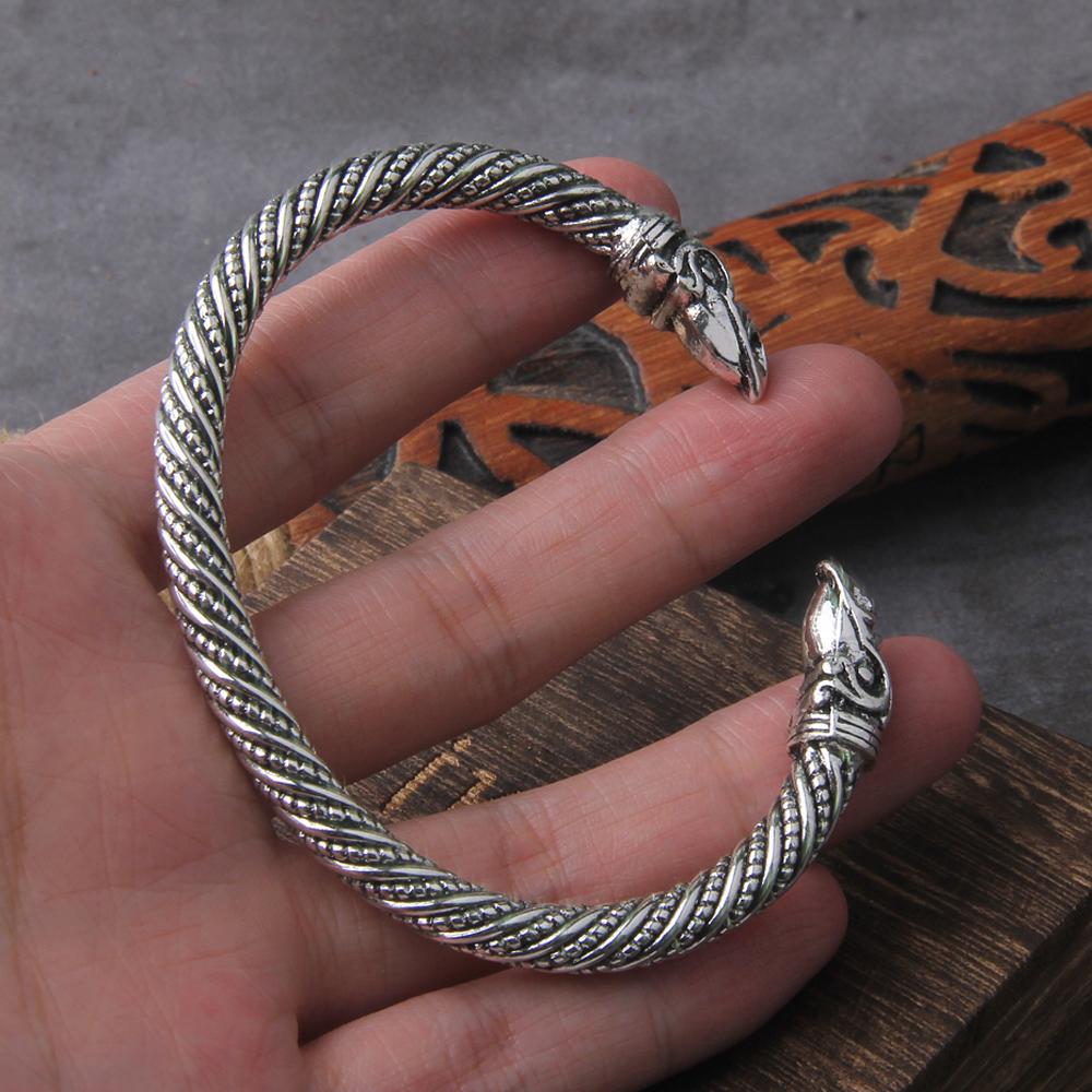 Adjustable Nordic Viking Norse Raven Bracelet for Men with Wooden Box Wristband Cuff