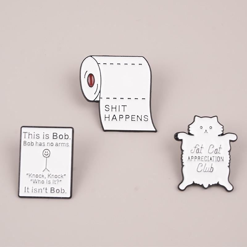 Kreativní kreslená brož s koťátkem: Roztomilá slitinová zvířátková brož na oblečení, tašky, batohy