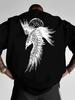 Unisex Wikinger Rabe Nordische Runen Rückendruck Grafik T-Shirt Oversized HipHop Streetwear Kurzarm T-Shirt