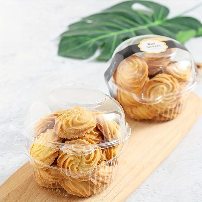 10/50PC With Lids Birthday Clear Dessert Packaging Cupcake Holder Wedding Donut Muffin Cake Container Dessert