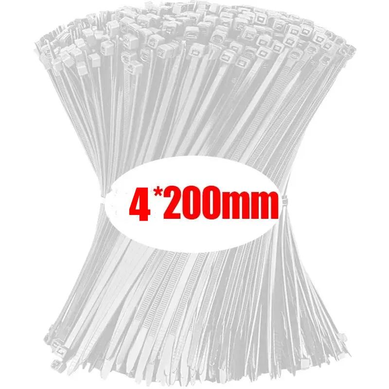 

100-1000Pcs Plastic Nylon Cable Ties Self-locking Cord Ties Straps Adjustable Cables Fastening Loop Home Office Wire Zip Ties 300pcs