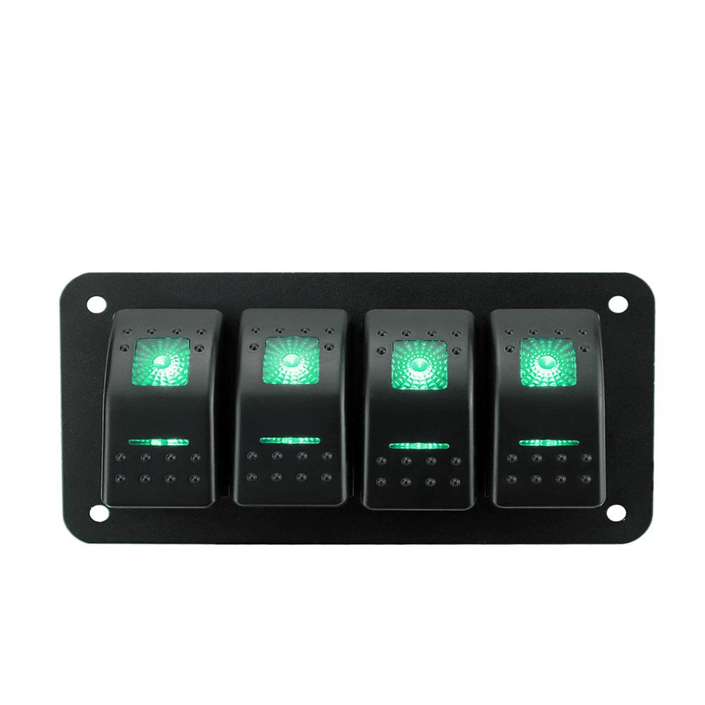 Marine 2/3/4/5/6/ 8 Group Rocker Switch Panel 5-pin Toggle Switch for 12V/24V Cars ATV Trailers with Red Green Indicator Light