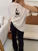 2025 Summer Women's Embroidered Dog T-shirt - Short Sleeve, Simple Line Design, Round Neck