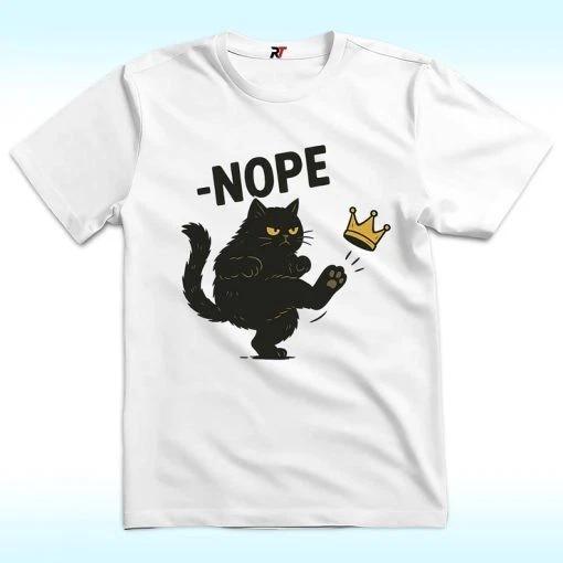 NOPE, No Kings in America Black Cat Shirt, Anti Trump L