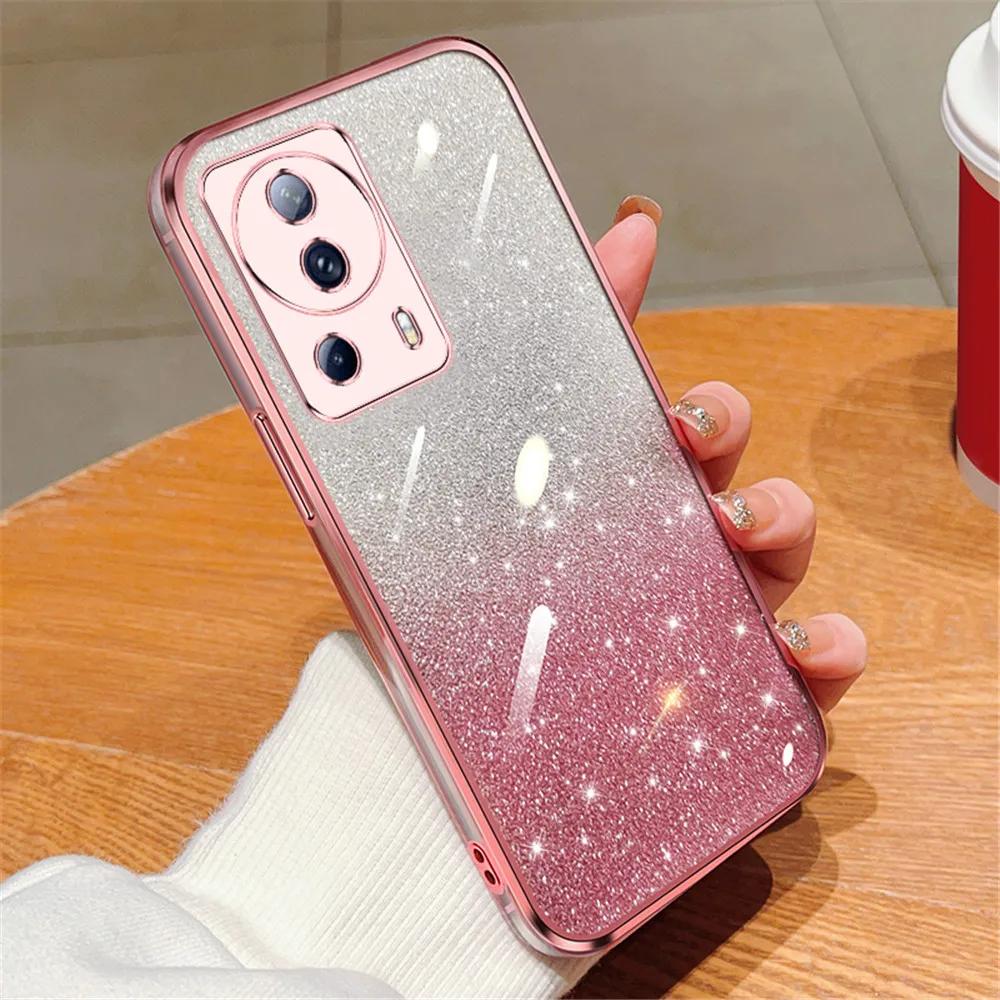 Mi13 13lite 13tpro Luxury Glitter Gradient Plating Case For Xiaomi 13T Pro 13 Lite 14 12T 11T 12 11 Lite Pro POCO C65 Soft Cover