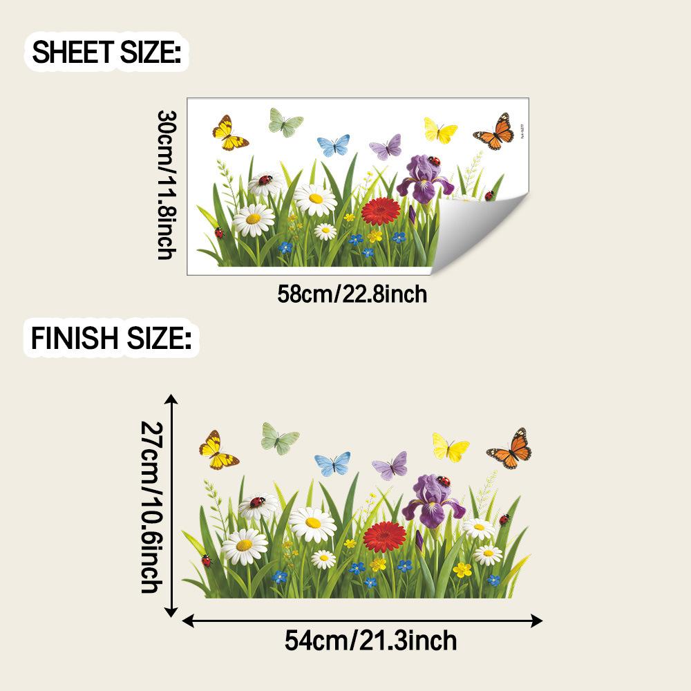 

Spring Flower Cluster Butterfly Outdoor Balcony Glass Display Case Window Sticker