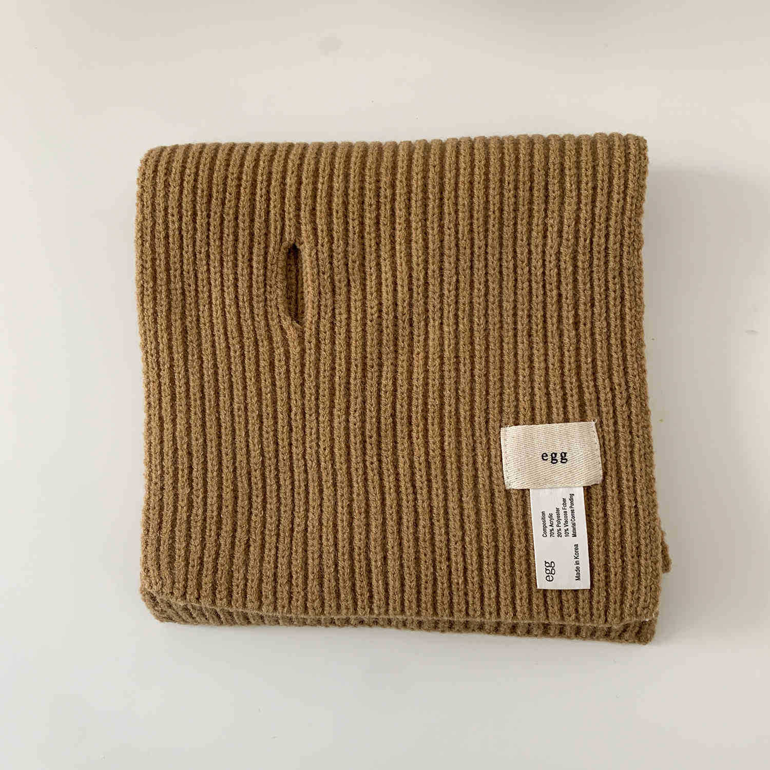 

Утолщенный теплый парный шарф для шеи с простыми английскими нашивками и перфорацией, женский зимний верблюд