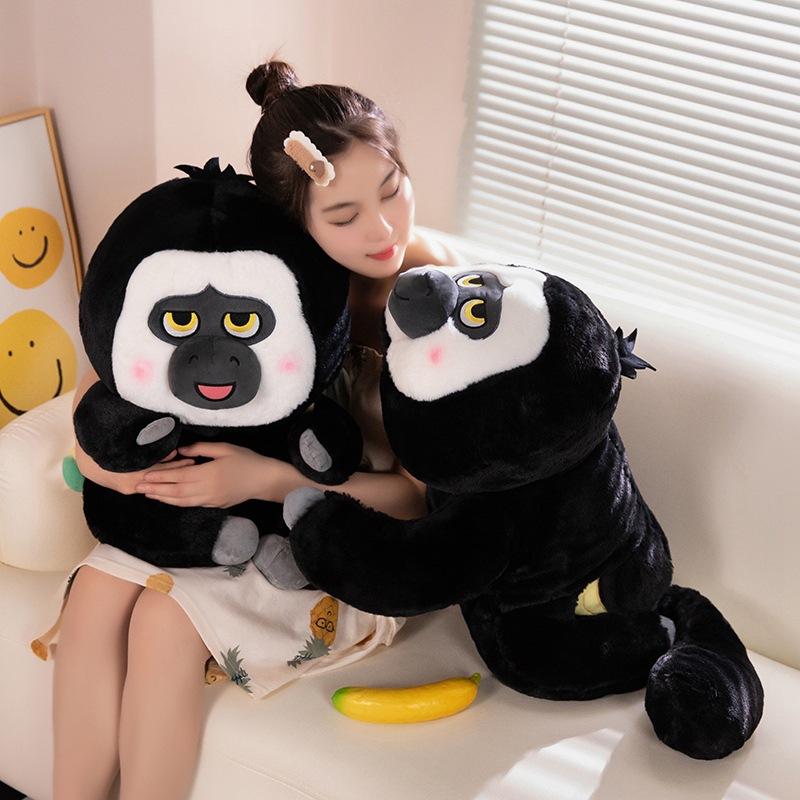 Söt vitansiktad munkapa docka plyschleksak liten apdocka barn lugnande tygdocka födelsedagspresent