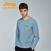 Jeep Men's Casual Long Sleeve Round Neck T-Shirt