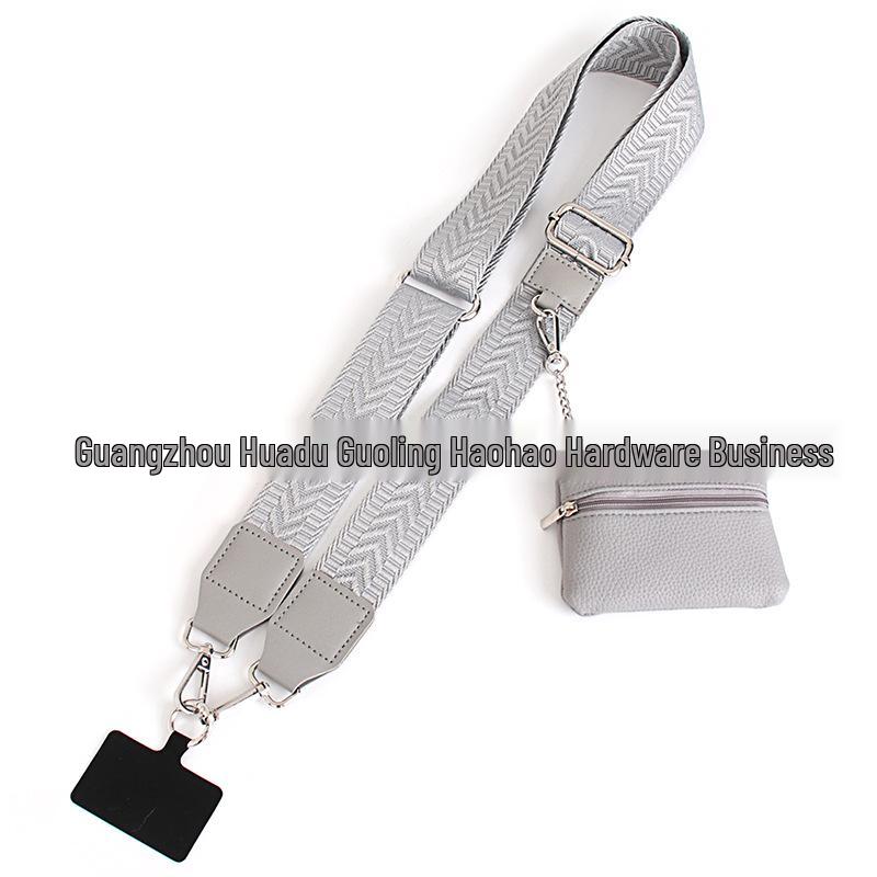 Adjustable Crossbody Mobile Phone Shoulder Strap with Detachable Wrist Strap and Small Bag