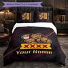 Queensland Maroons Customized Name Text Bedding Set, 1 Duvet Cover & 2 Pillowcases Personalized Bedroom Gift
