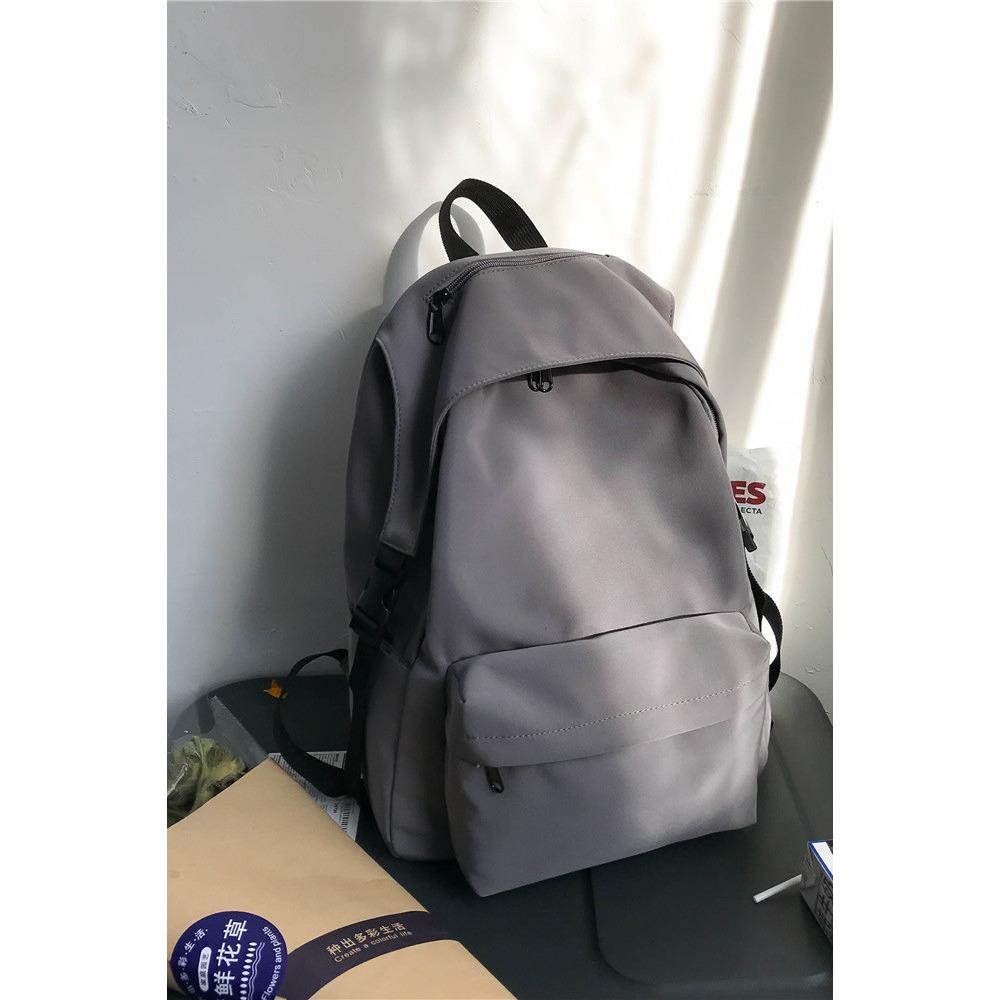 School Bag Backpack High-value Lightweight Girls' Backpack Solid Color Middle and High School Student Schoolbag Large Capacity Casual Backpack