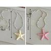 Bohemian Starfish Necklace Dopamine Bead Summer Clavicle Chain Starfish Choker  Photography Props