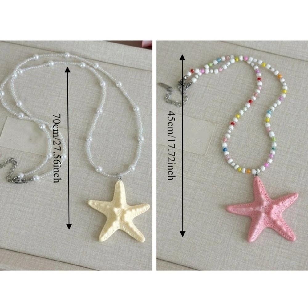 Bohemian Starfish Necklace Dopamine Bead Summer Clavicle Chain Starfish Choker Photography Props