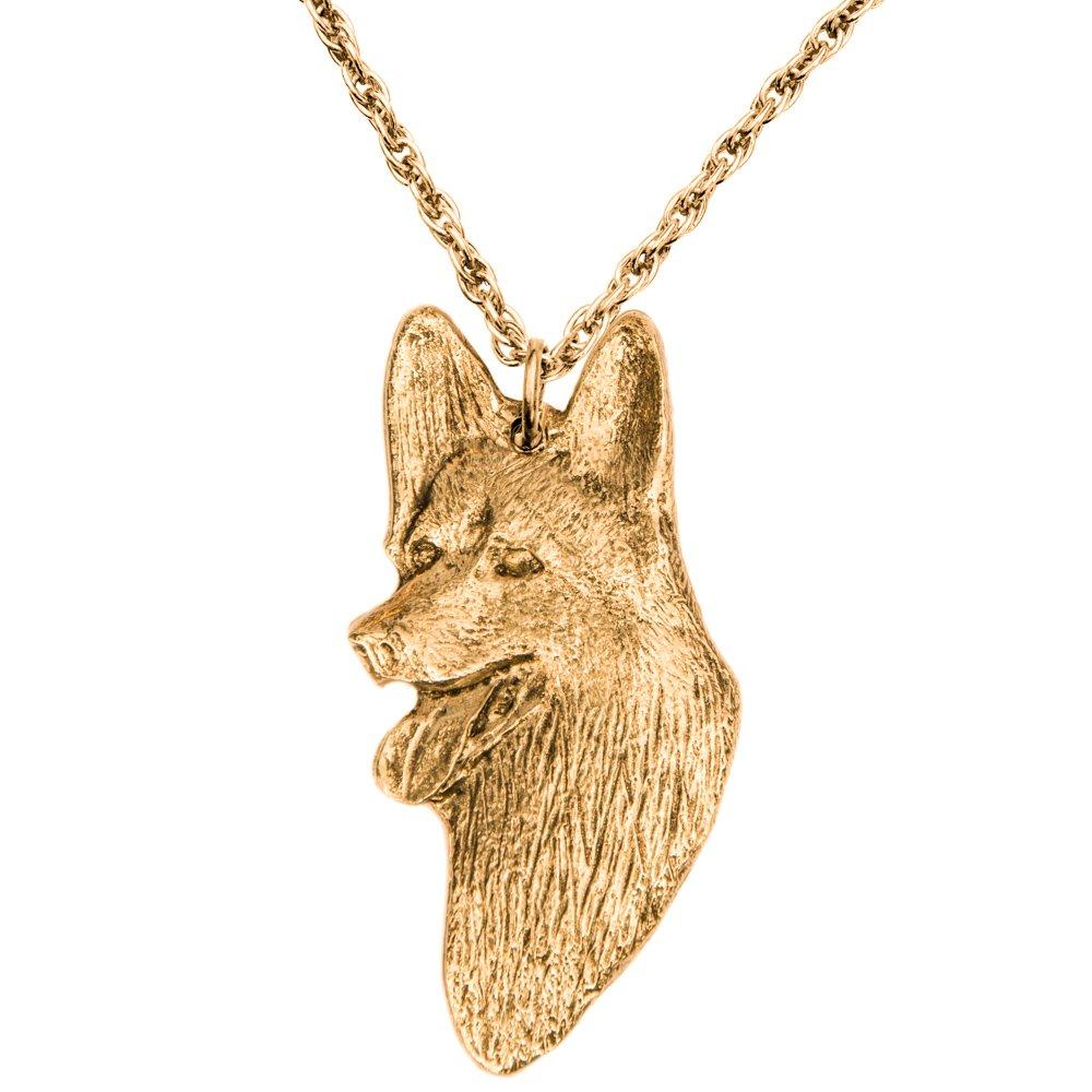 German Shepherd (Head) - Made in England - Art Dog Pendant Necklace Collection