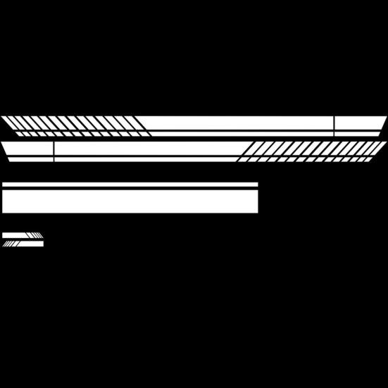 Sporty Racing Stripe Car Side Body Hood Rearview Mirror Sticker Decals Decor Set