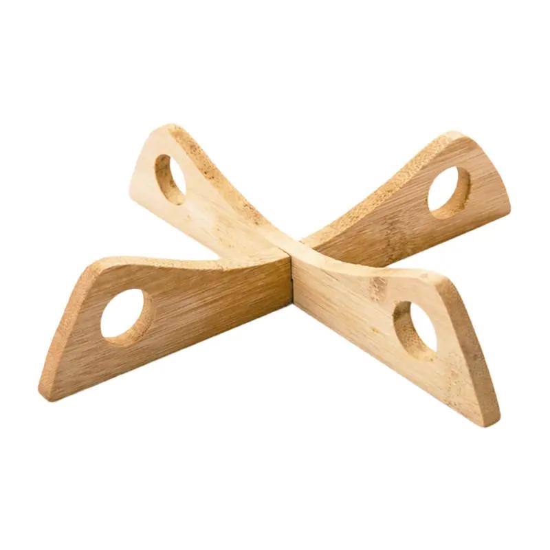 Bamboo Insulated Rack Cross Cross Pot Rack Bamboo Wooden Insulated Dish Pad Pot Bottom Kitchen Pot Gifts Home Kitchen