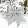 2Pcs Christmas Glitter Bowknot Reusable DIY Xmas Tree Gift Box Wreath