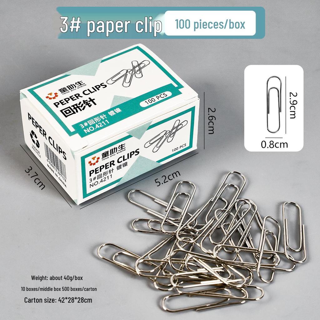 Paslanmaz Metal Ataç, Büyük 29mm, Kalınlaştırılmış, 100 Adet Kutu