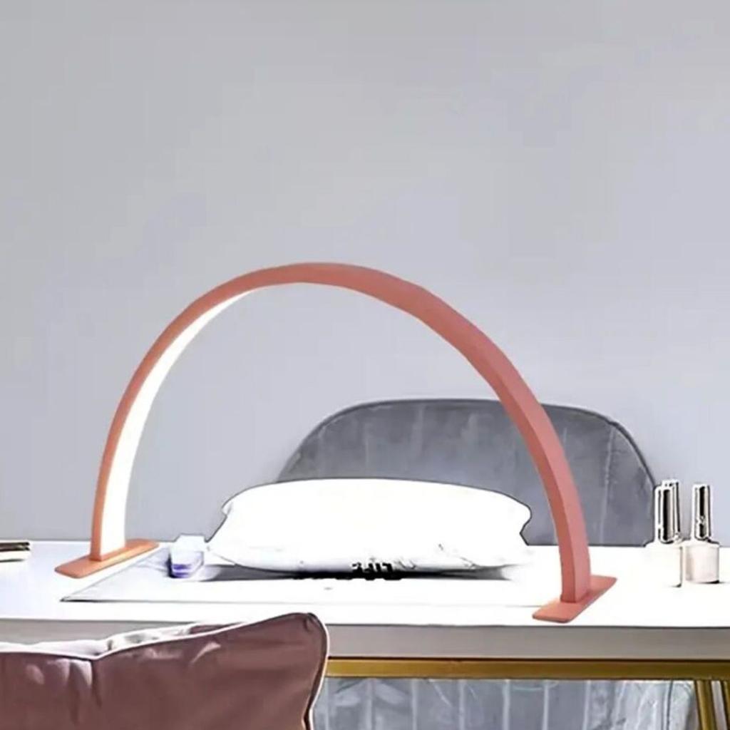The crescent shaped nail lamp has adjustable brightness and color temperature, suitable for nail eyelash extension and skincare