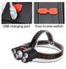 Usb Rechargeable Led Headlight Super Bright 5 Working Modes Headlamp Waterproof Head-Mounted Flashlight for Night Fishing Hiking