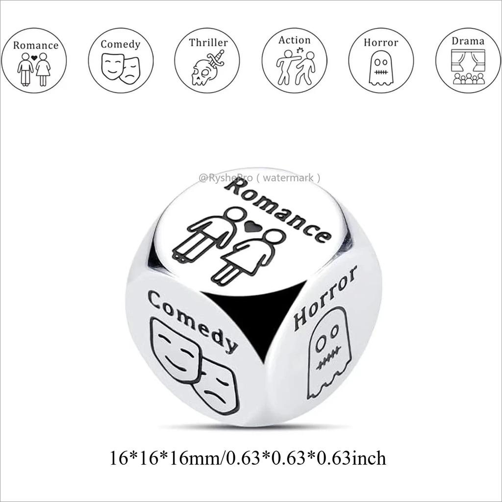 1pc Food Decision Dice Anniversary Date Night for Couple Stainless Steel Food Determine Dice Set Men Women Birthday Wedding Gift