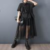 Short Sleeve Plus Size Black Cotton Vintage New In Dresses for Women Casual Loose Long Summer Shirt Dress