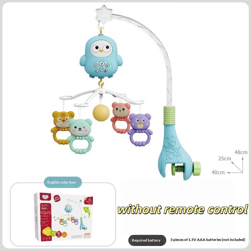 

1 Set Light Sleep Toy Hanging Music Bed Bell Rotating Newborn Remote Control Crib Toys Multifunctional Baby Soothing Props Owl Blue