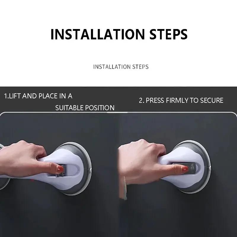 Shower Handle Safety Helping Handle Anti Slip Support Toilet Bathroom Safe Grab Bar Handle Vacuum Sucker Suction Cup Handrail