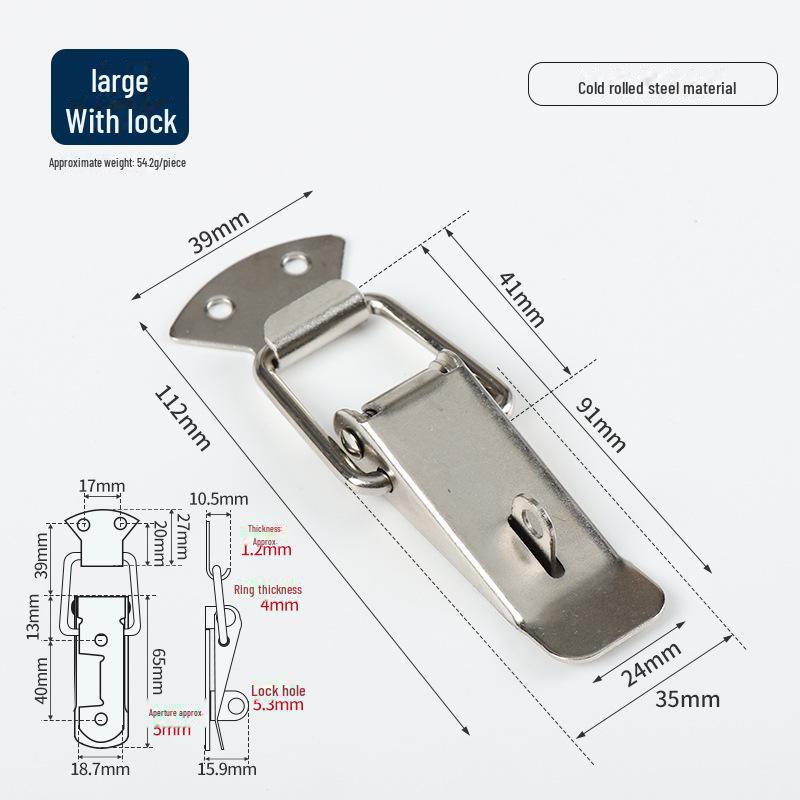 304 Edelstahl Entenschnabel Federverschluss für Holz- oder Metallkisten