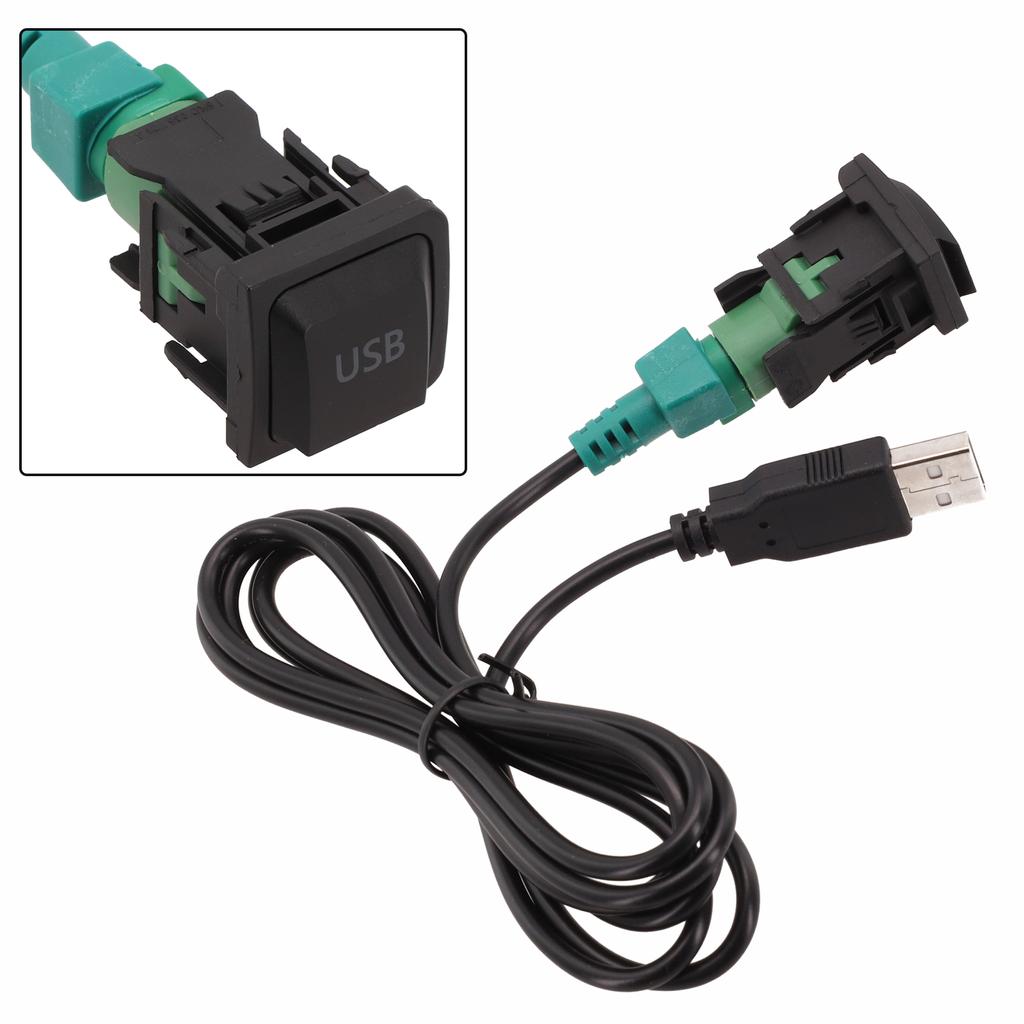 DC12V Car USB Adapter Audio USB Cable Switch Black For Golf- And Other Models Direct Installation Car Accessories