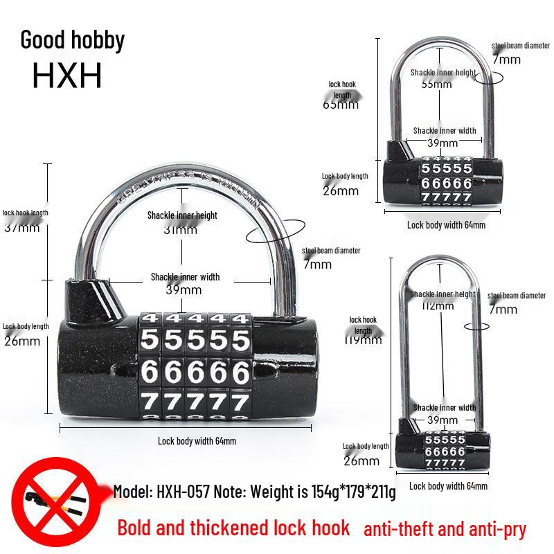 HXH-57 Large 5-Digit Combination Padlock for Gym Locker Security