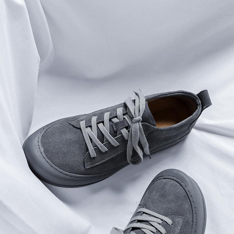 Fashion Minimalist Footwear for Men Wide Toe Casual Leather Fashion Sneakers Lightweight Walking Shoes Suede Leather Dress Shoe Trainers