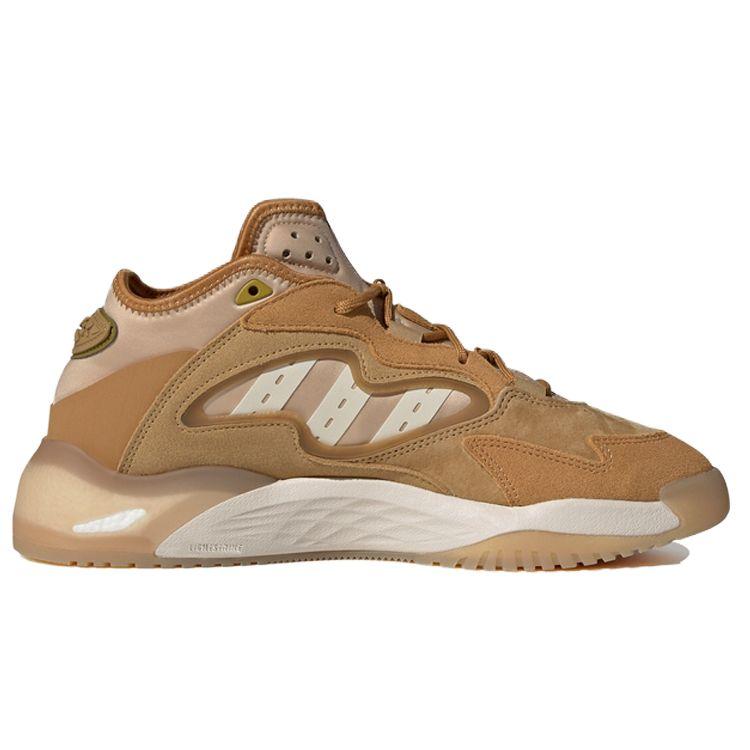 Adidas Originals Streetball 2 Fabric Leather Sports Trend Non-Slip Wear-Resistant Balance Mid-Top Casual Shoes Unisex Casual Shoes Yellow Brown ID4768