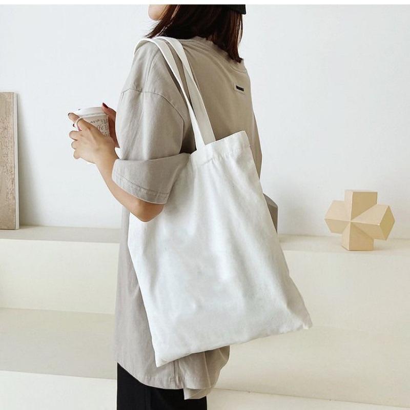 New Women Shoulder Bags Canvas Female Reusable Shopping Bags Large Capacity Handbags Casual Foldable Bag for Ladies