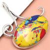 Mosaic Jasper Gemstone Handmade Women's Unisex Silver Jewelry Pendant 2