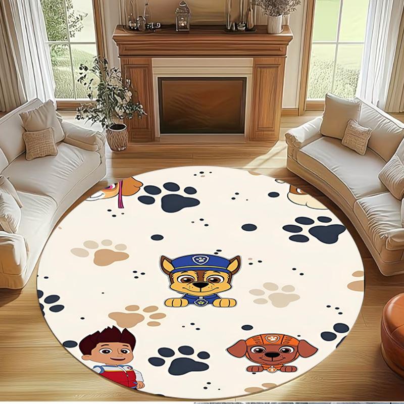 PAW Patrol Print Round Rug, Washable Floor Carpet, For Entryway Dorm Laundry Room Office Study, Home Decor Birthday Christmas Gift