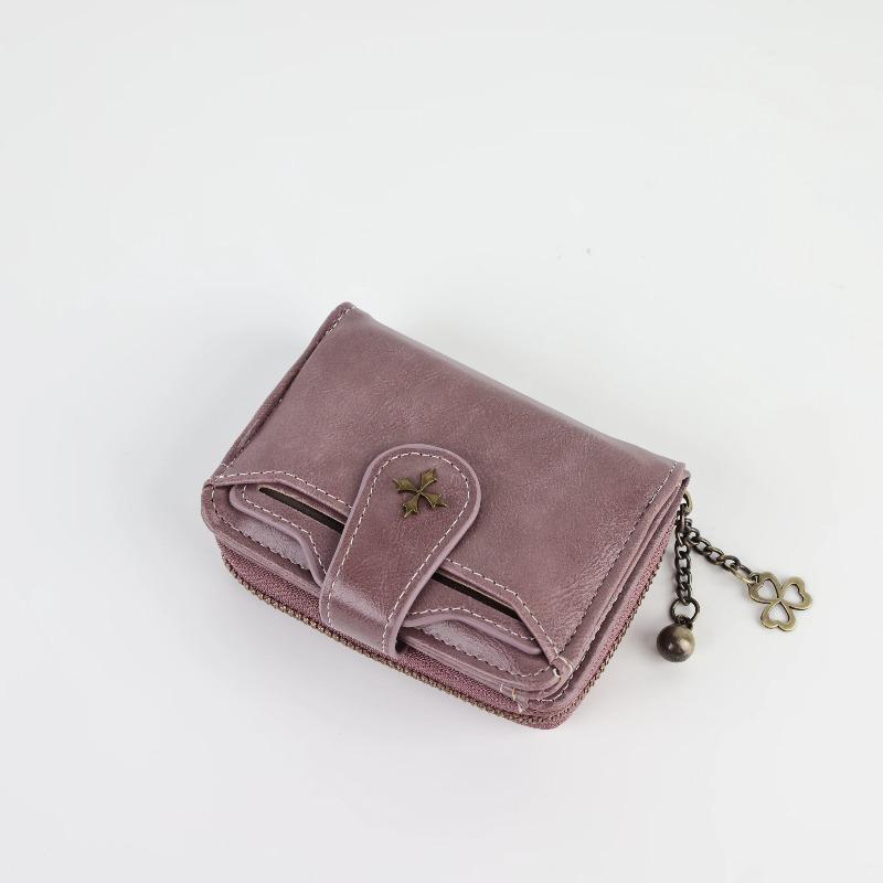 Women's short European and American fashi buckle wallet zipper coin purse