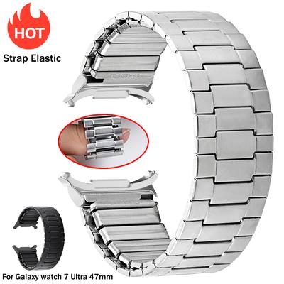 No Gap Elastic Steel Straps for Samsung Galaxy Watch Ultra 47mm Bracelet for Galaxy Watch 7 47mm Expansion Stainless Steel Band