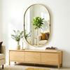 Wall Mirror, Bathroom Mirror with Elevated Aluminium Alloy Frame, 60 x 90 cm, Gold Tone