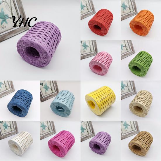Raffia Yarn 1 Roll Decorative Widely Applied Wrapping Ribbon Gift Straw Packaging Paper for DIY