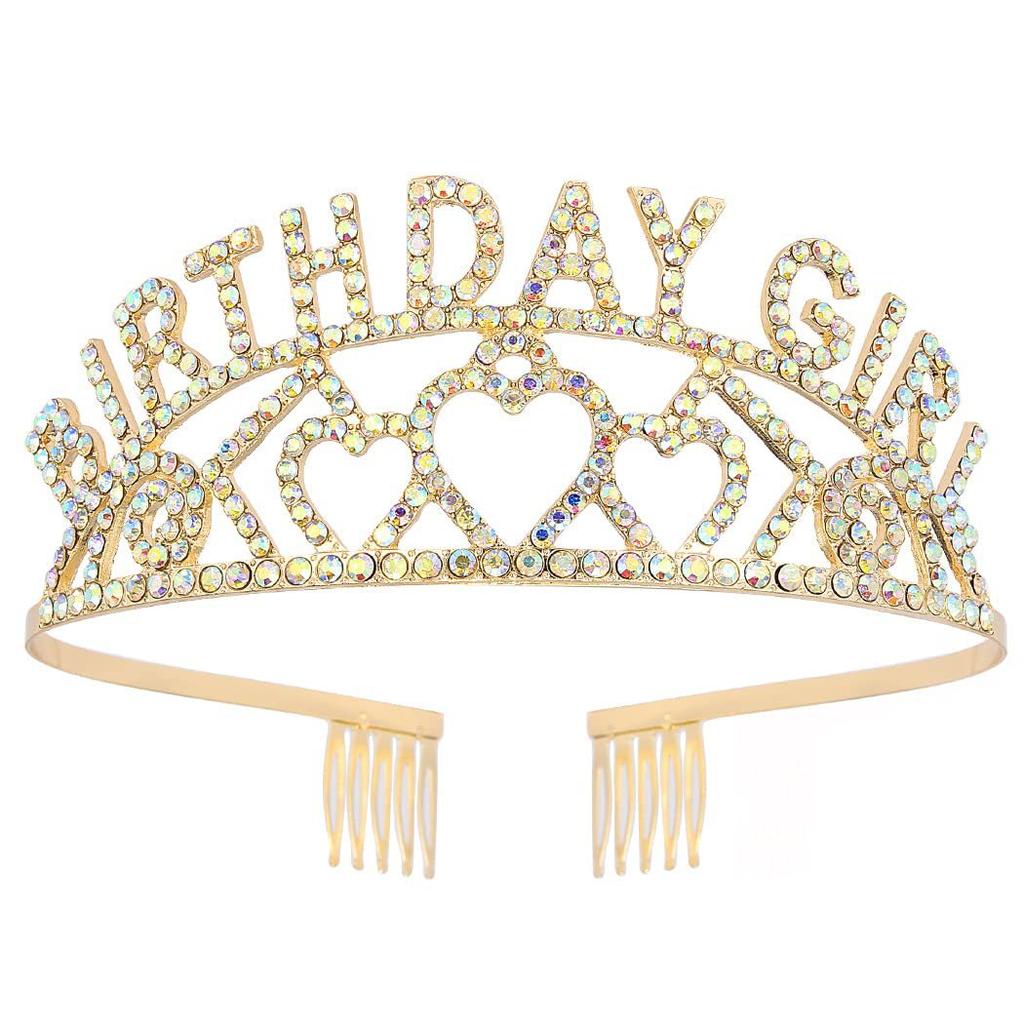Rhinestone BIRTHDAY QUEEN GIRL Queen Princess Love Birthday Crown Party Supplies