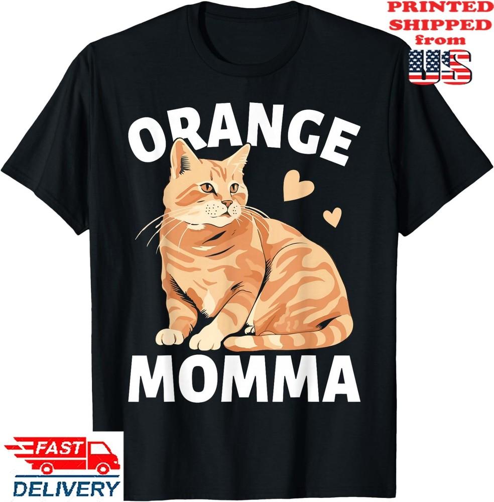 Полосатый Кот Оранжевый Кот Мама Оранжевая Мама Футболка, Унисекс Футболка Унисекс L