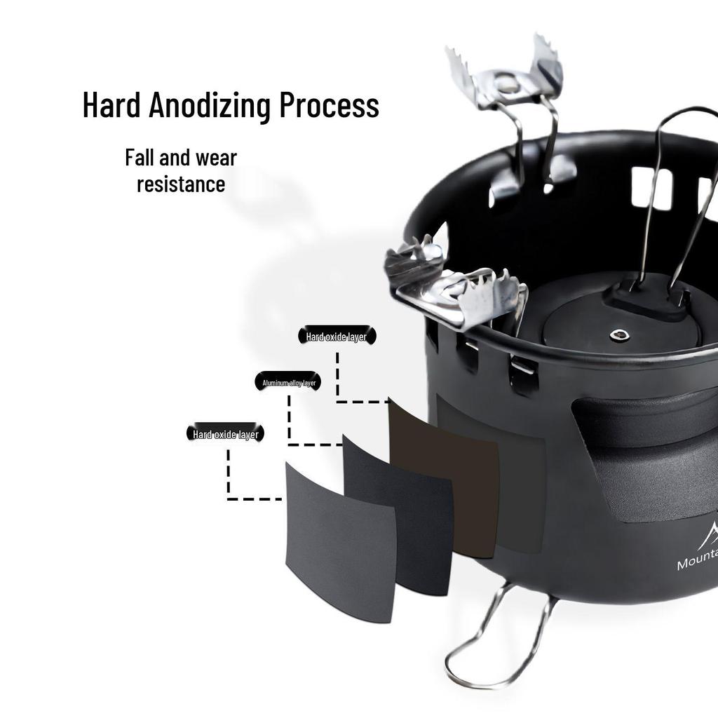 Shan Zhi Ke Dual-Use Detachable Alcohol Stove for Outdoor Tea Brewing - Portable, Windproof, Solid & Liquid Compatible for Camping