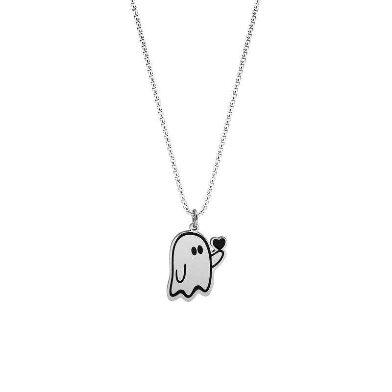 GGCH Little Ghost Mood Necklace: Versatile Pendant for Men & Women - Hip Hop Trend, Street Style Accessory.