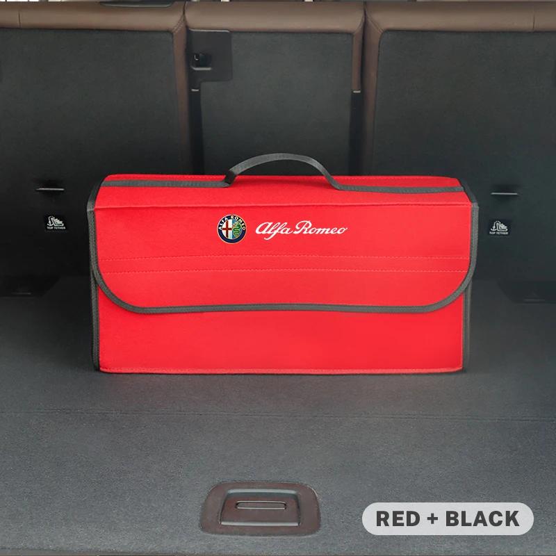 Car Stickers For Alfa Romeo Car Trunk Foldable Storage Box Felt Cloth Organizer Tidying Bag For Alfa Romeo Giulietta GT 159 147