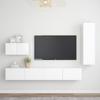 4 Piece Wall Mounted TV Cabinet Set White Particleboard