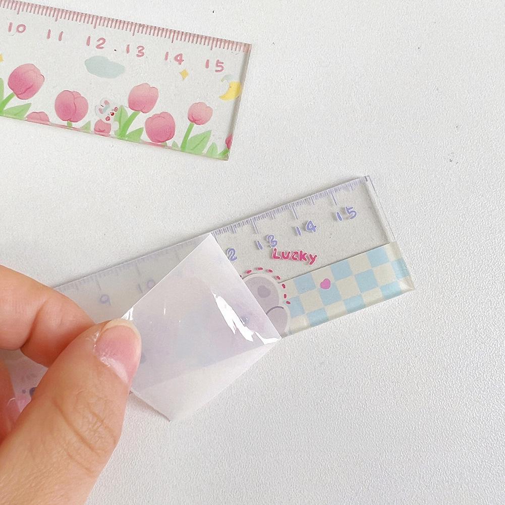 Trendy Ins Ruler Transparent Aesthetic Stationery Scale Creative Kawaii Study Desk Accessory Ruler Back To School Gift