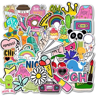 50 Cartoon Small Fresh and Popular Suitcase Stickers Super Waterproof Graffiti Travel Case Stickers